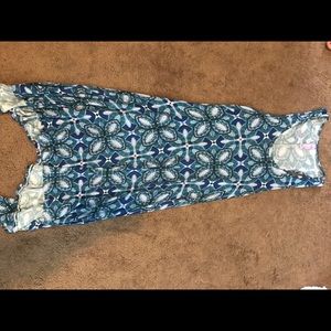 blue patterned t shirt dress